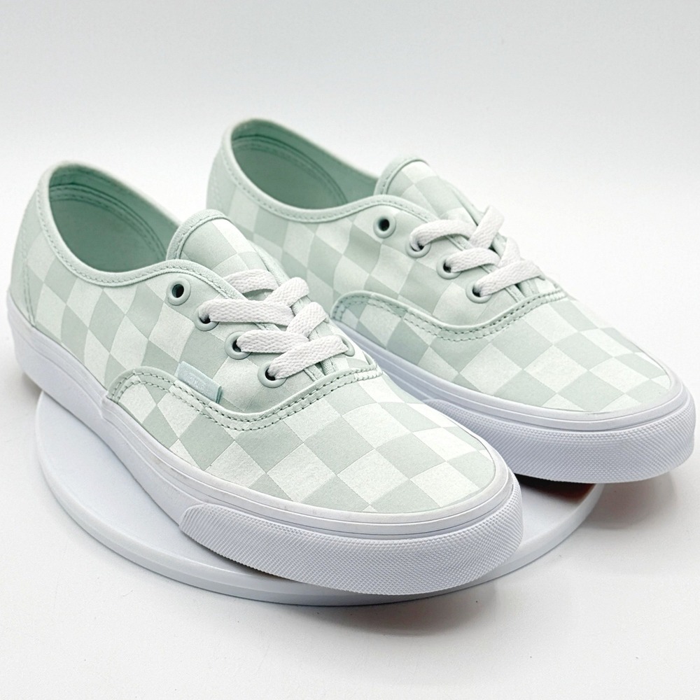 Vans Authentic 'Satin Checkerboard' /Size 7 Womens / Spa Blue, New No Box